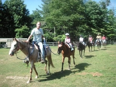 Trail ride starting out after practicing in ring